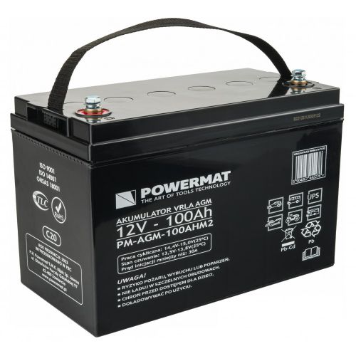 Akumulator VRLA AGM 12V 100Ah Bateria do UPS C20 / FOTOWOLTAIKA